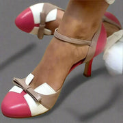 Women's Women Classic Bow Strap Mid Heel Pumps